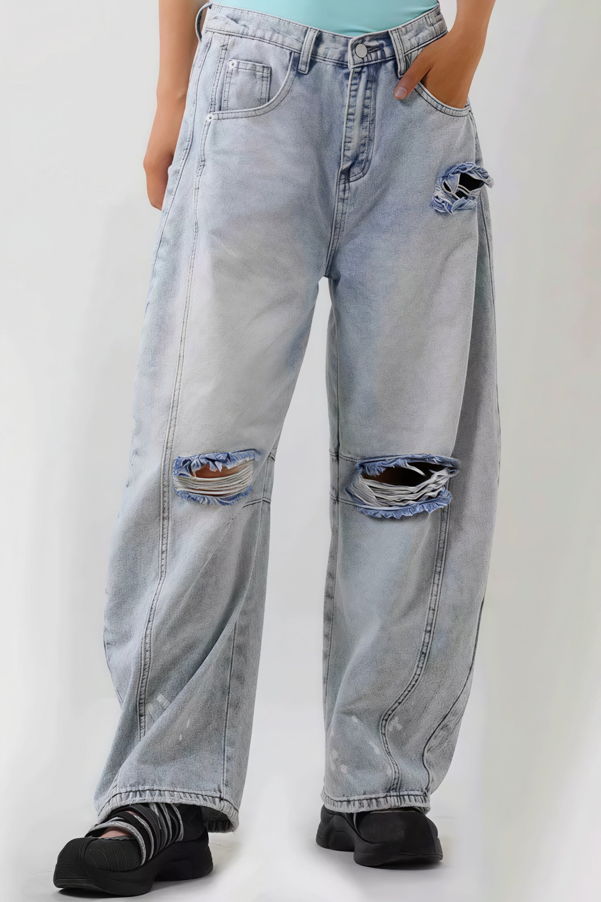Vintage Distressed Heavy Loose Jeans