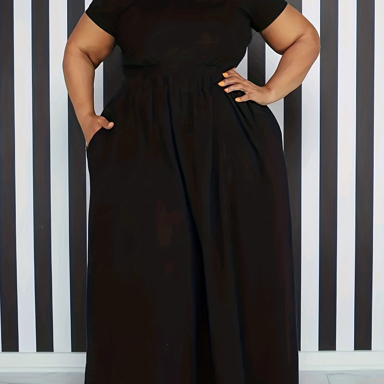 Plus Size Short Sleeve Flowy Maxi Dress