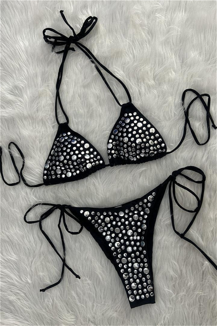 Sexy Raised Sequin Beach Bikini Set