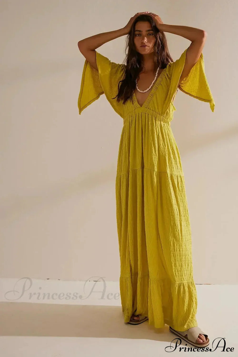 Black Embroidery Round Neck Flare Boho Dress