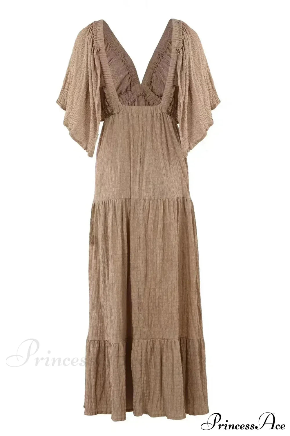 Black Embroidery Round Neck Flare Boho Dress