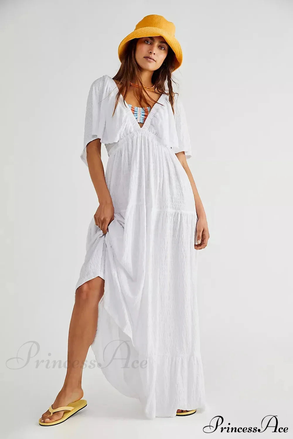 Black Embroidery Round Neck Flare Boho Dress