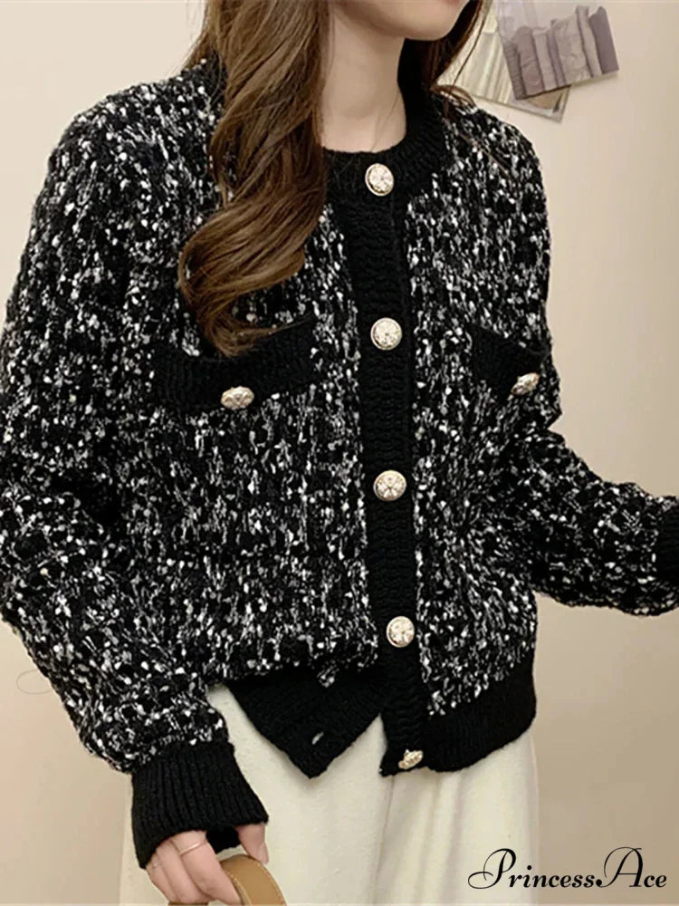 Button-Up Baggy Knit Korean Style Fall Winter Cardigan