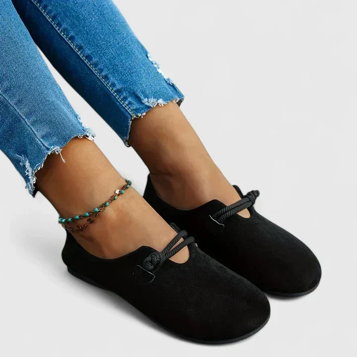 Suede Rope Tie Flat Casual Loafer