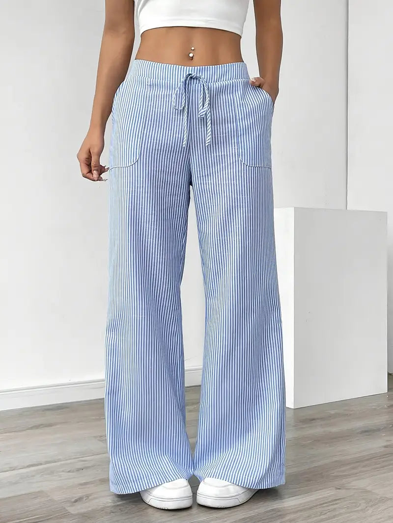 Nina - Elegant Striped Pant With Pockets
