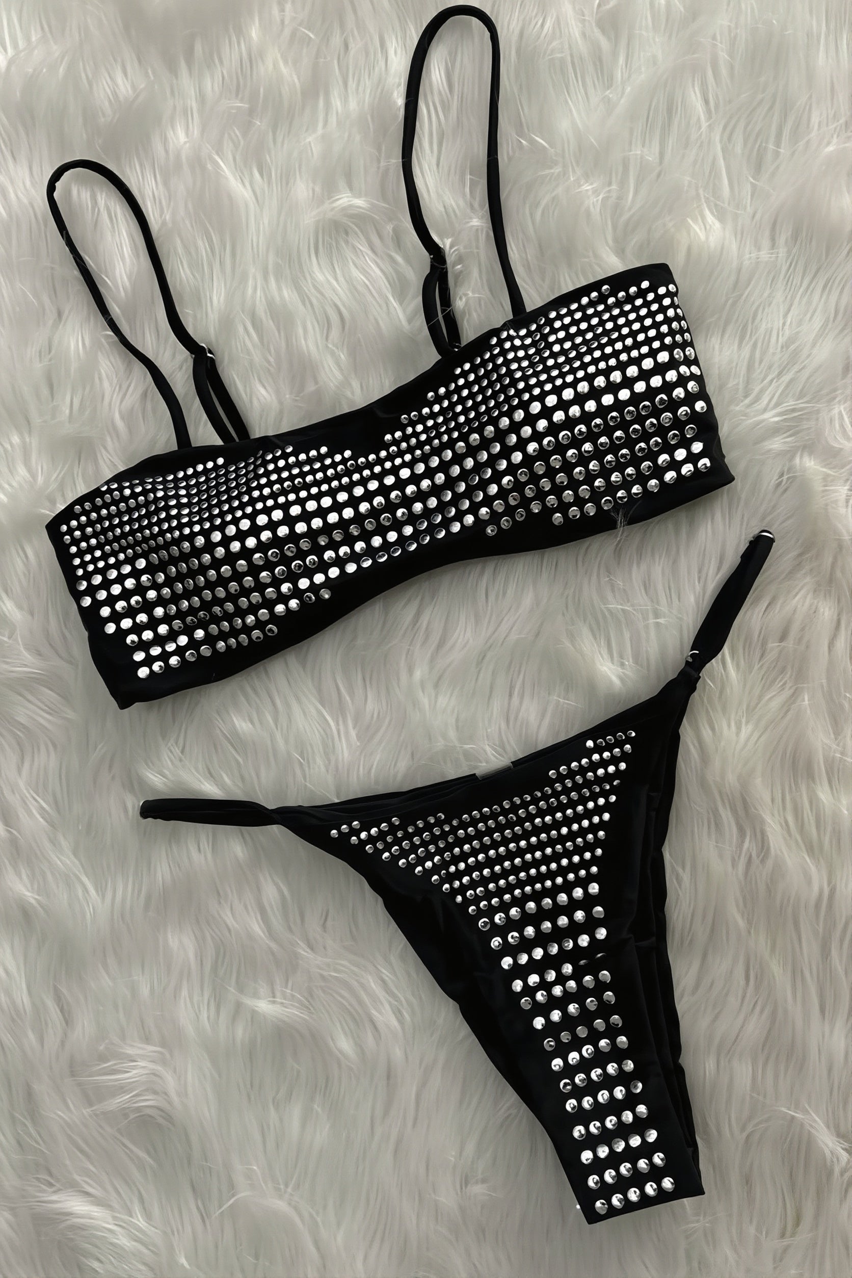 Cami Square Neck Sequin Bikini Set
