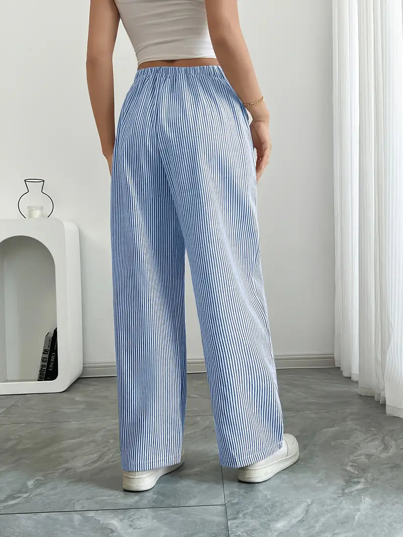 Nina - Elegant Striped Pant With Pockets