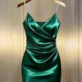 Pearl Strap Wrap Mini Homecoming Dress
