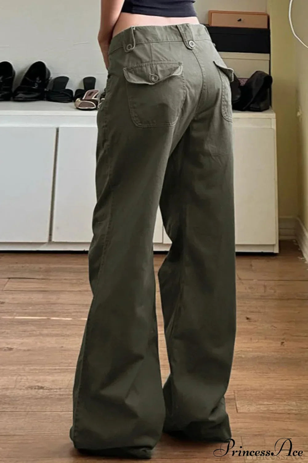Woman wearing Parachute Wide-Leg Utility Cargos from Hicosy — view 3