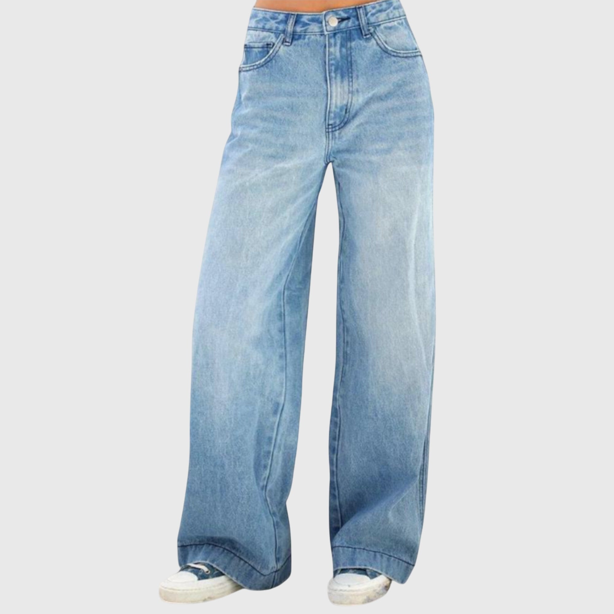 Washed Baggy High Waist Wide Leg Jean