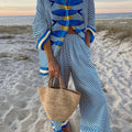 Checkered Print Two Piece Set for Beach Vacation