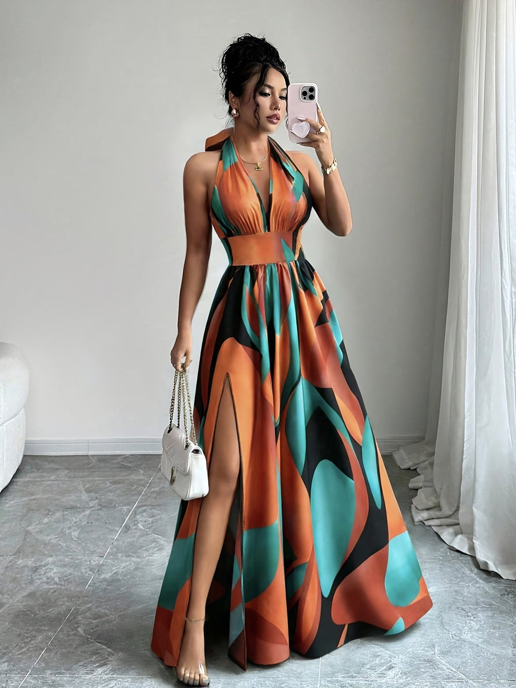 Boho Backless Sleeveless Floral Maxi Dress