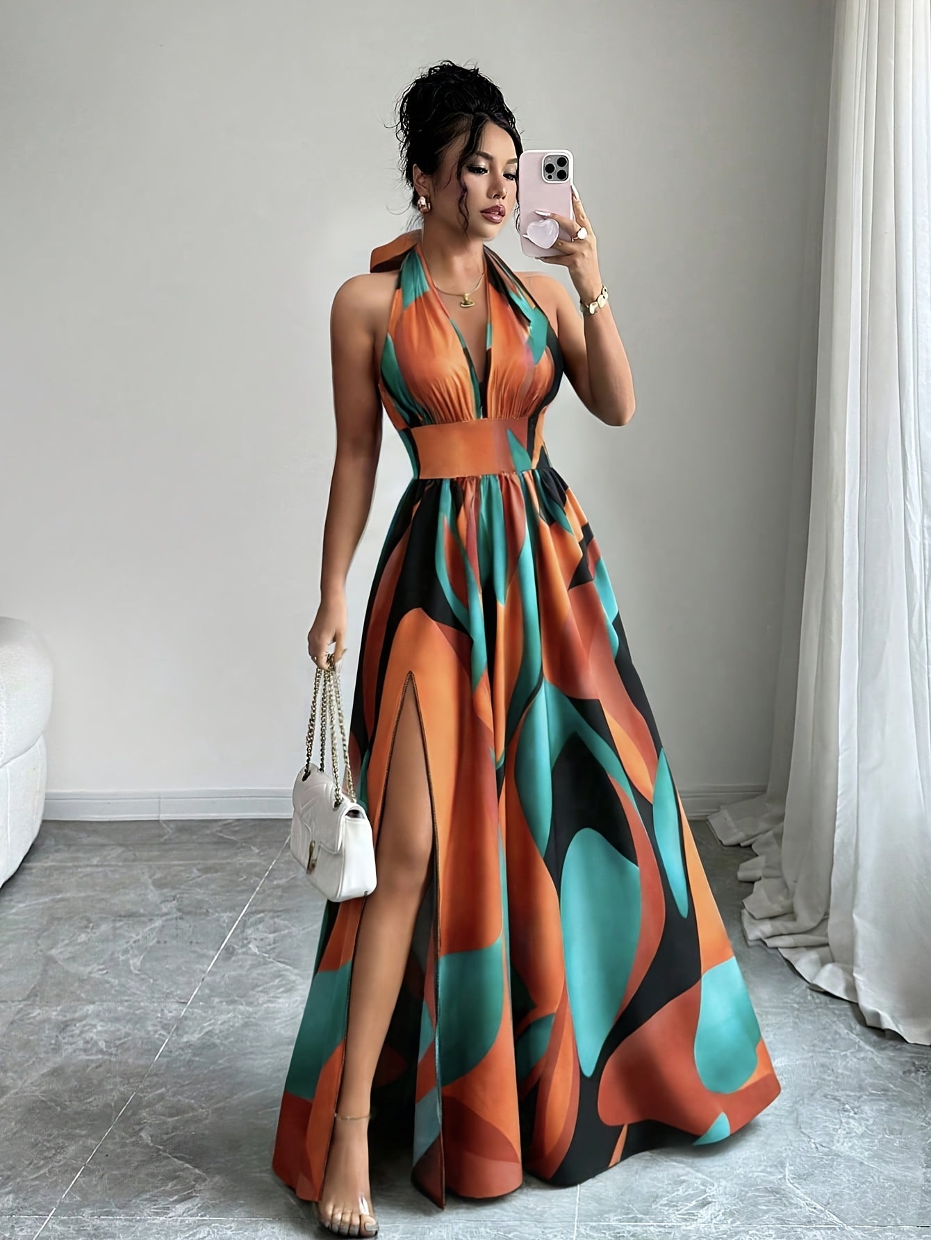 Boho Backless Sleeveless Floral Maxi Dress