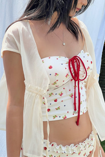 Sweet Tie Print Two Piece Swim Set