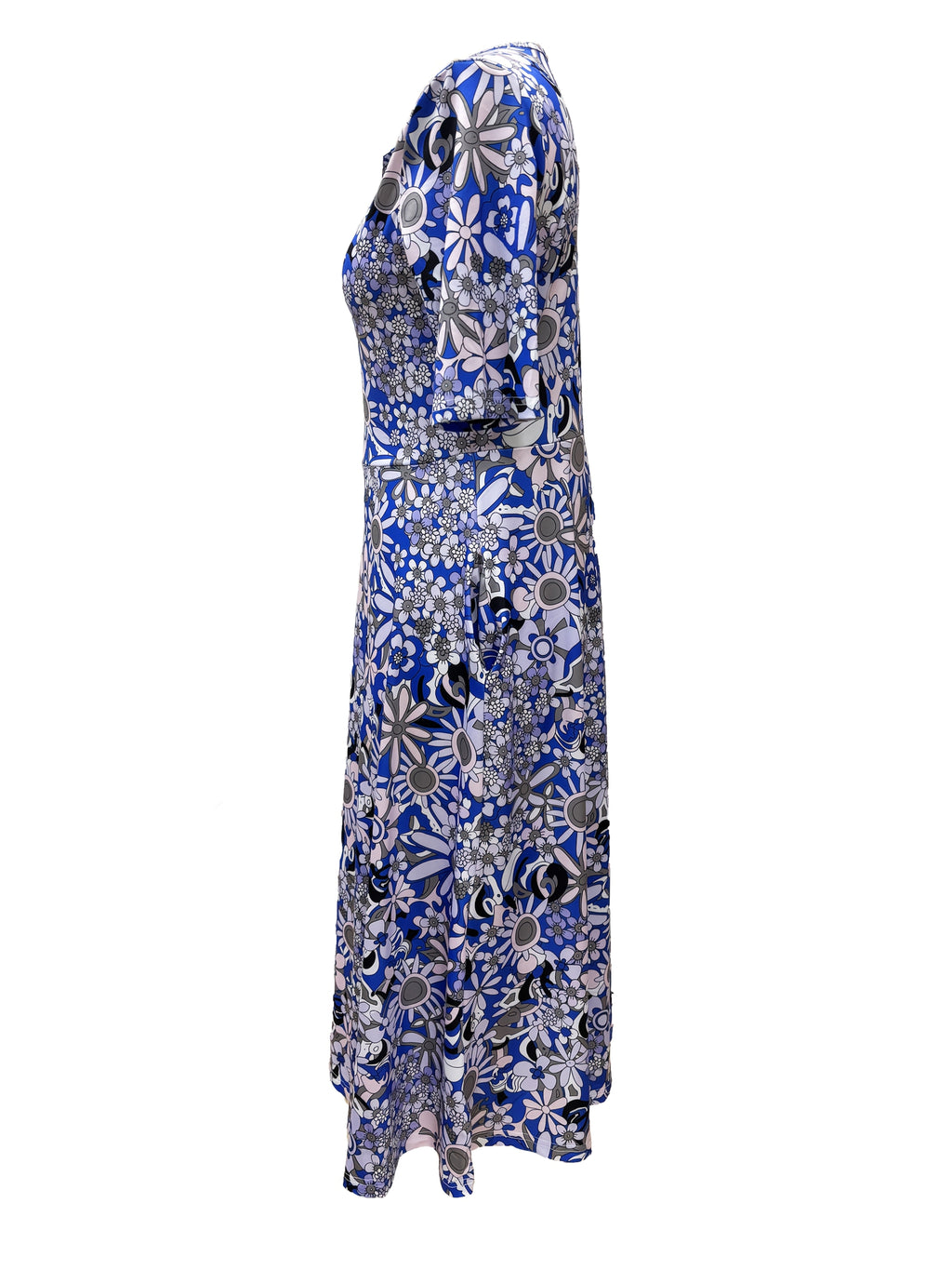 Gabi-Elegant Floral Print V-Neck Midi Dress