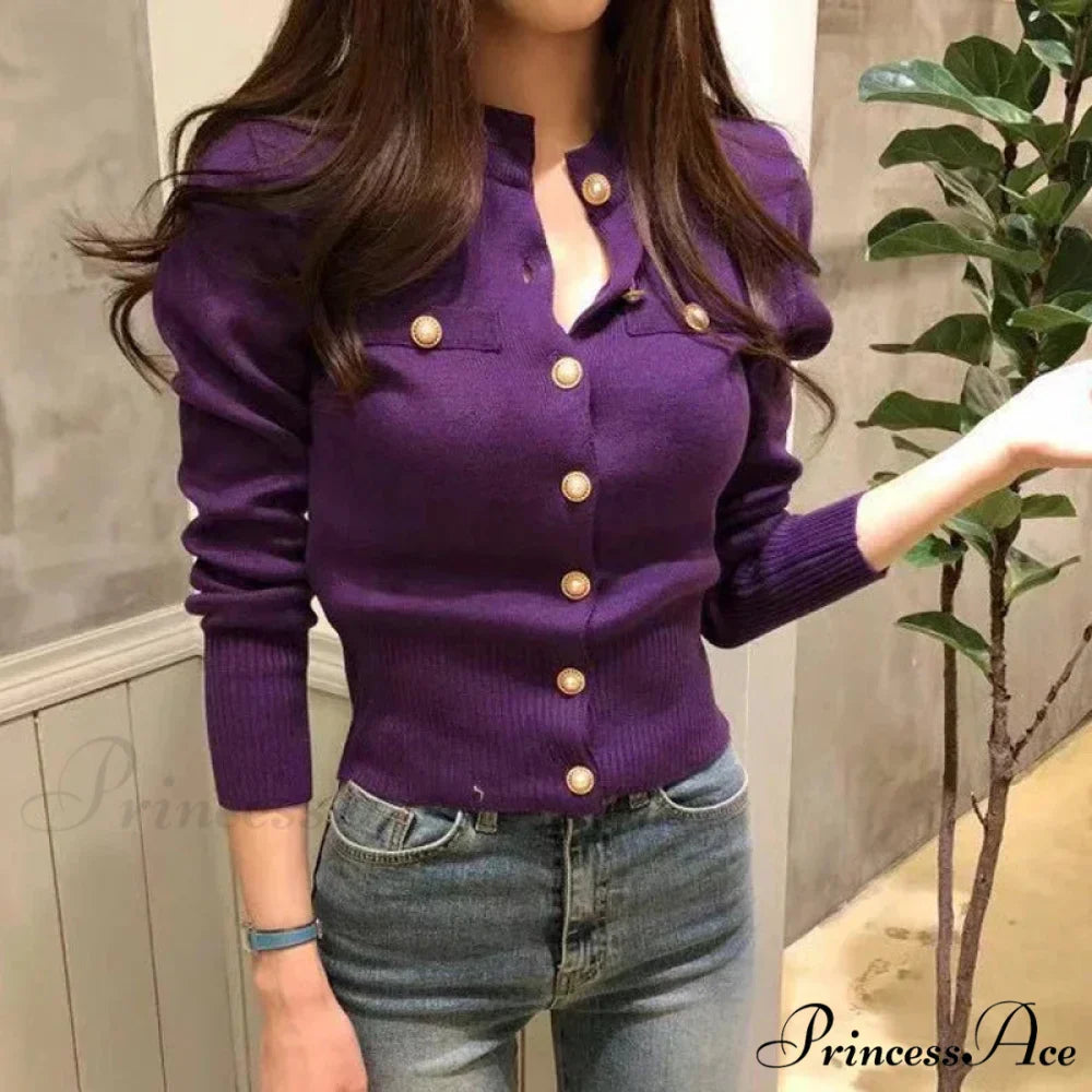 Chic Brief Retro Knitted Informal Cardigan