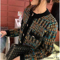 Circular Neck Shade Matching Knitted Fall Cardigan