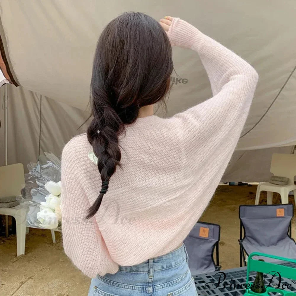 Clear Sun Protection Open Front Cropped Knit Cardigan