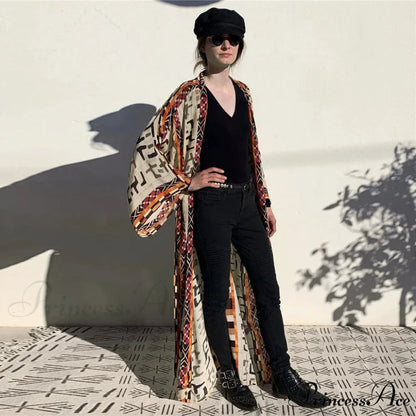Cotton Flower Pattern Kimono Cover-up