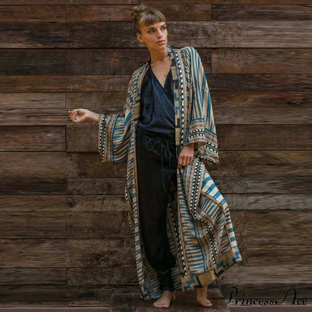 Cotton Flower Pattern Kimono Cover-up