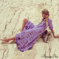 Cotton Flowery Stitched Long Dress