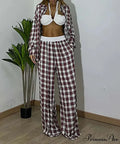 Crimson press-button blouse pants office set from Hicosy