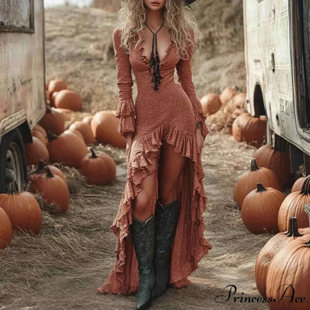 Cultural Vintage Firm Frill Bohemian Dress