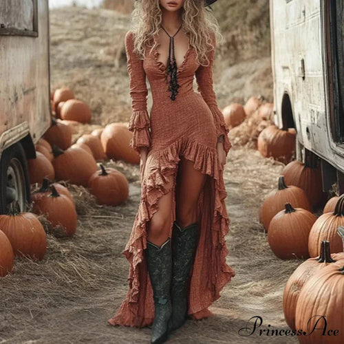 Cultural Vintage Firm Frill Bohemian Dress