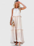 Sleeveless Tiered Maxi Summer Dress Ruffle Detail Loose Fit