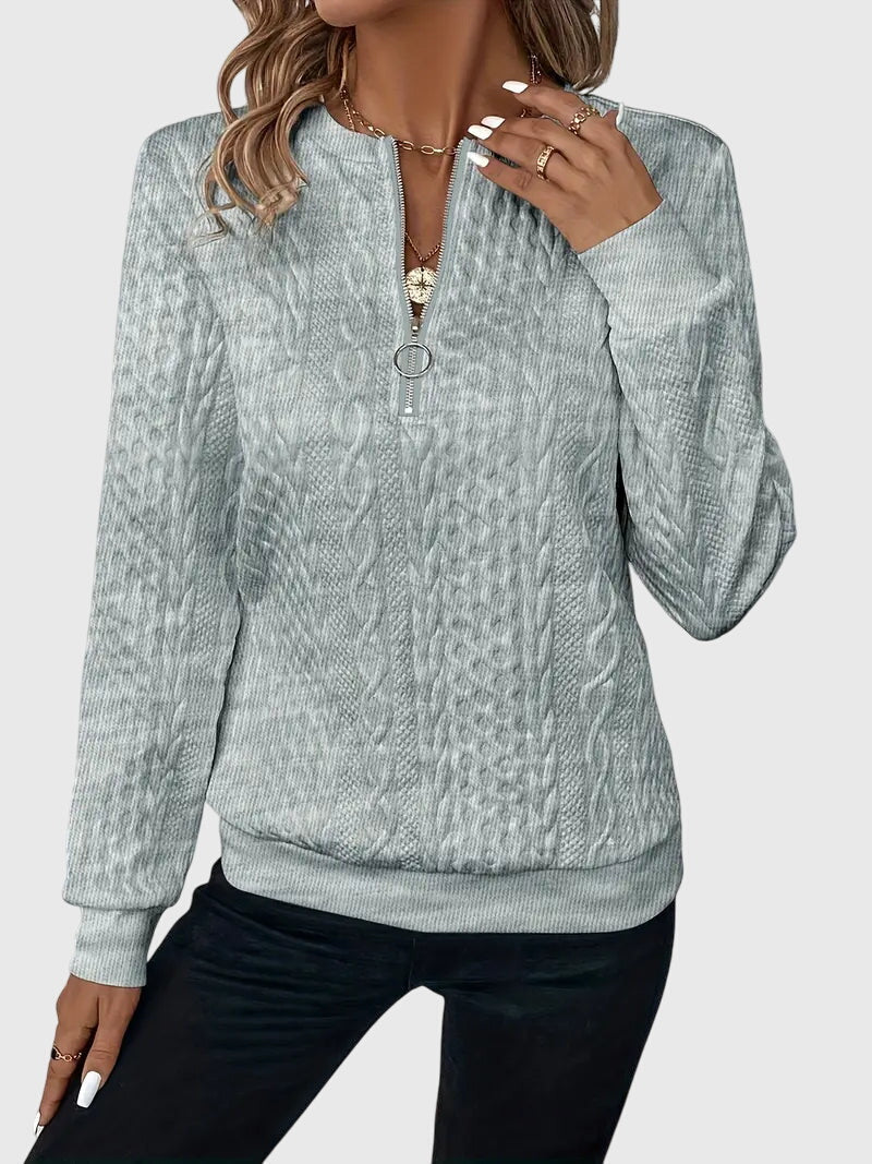 Nora | Women's Cable Knit Quarter-Zip Sweater