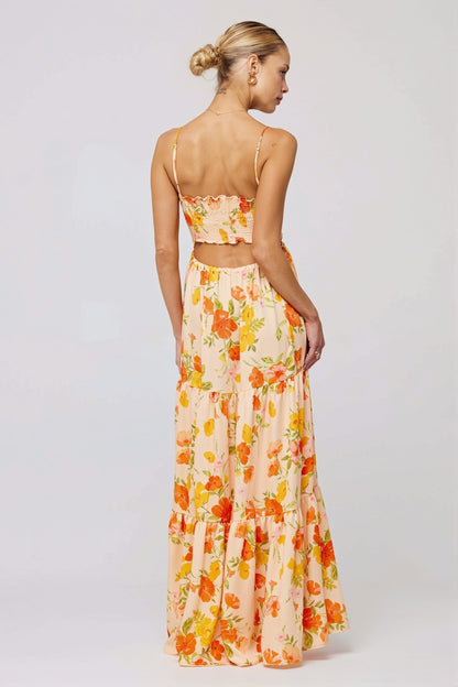 Floral Splice Swing Cami Maxi Dress