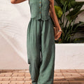 Sleeveless Wide Leg Two Piece Set