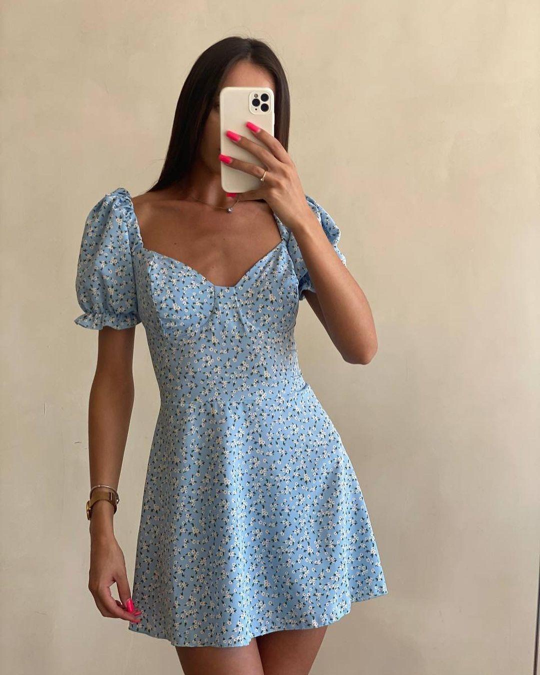 Seductive Blossom Pattern Envelop Blossom Dress
