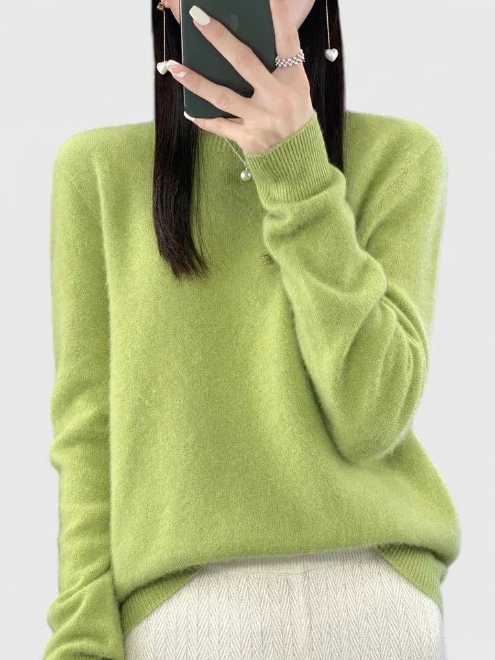Rizalinda | Women's Crew Neck Wool Knit Sweater