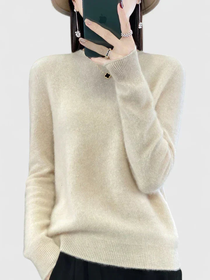 Rizalinda | Women's Crew Neck Wool Knit Sweater