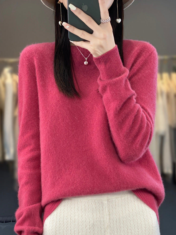 Rizalinda | Women's Crew Neck Wool Knit Sweater