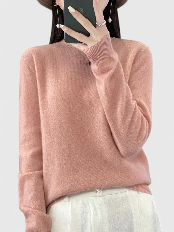 Rizalinda | Women's Crew Neck Wool Knit Sweater