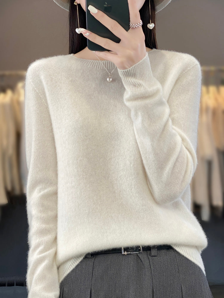 Rizalinda | Women's Crew Neck Wool Knit Sweater