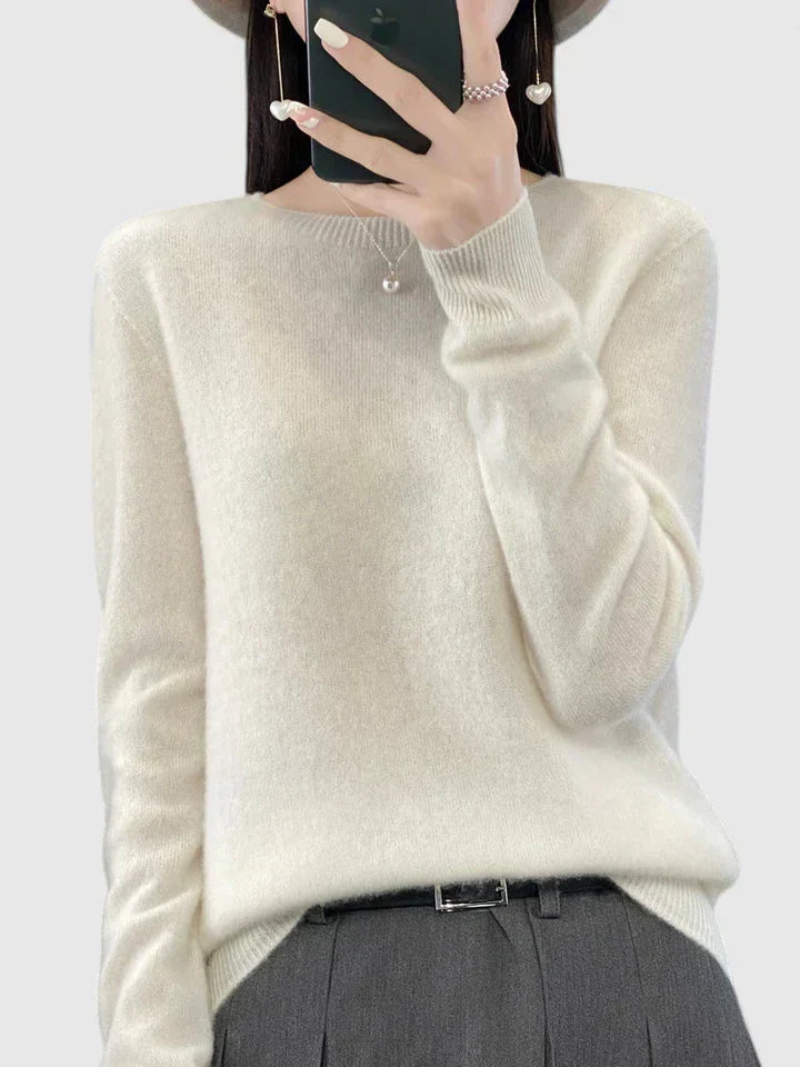 Rizalinda | Women's Crew Neck Wool Knit Sweater