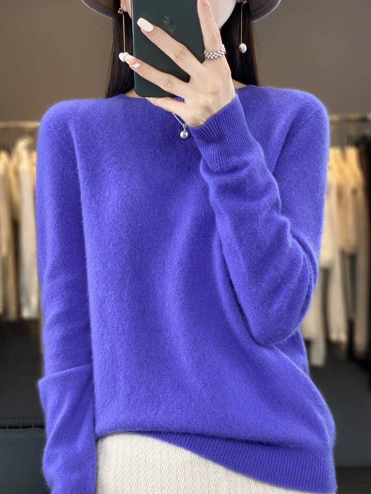 Rizalinda | Women's Crew Neck Wool Knit Sweater