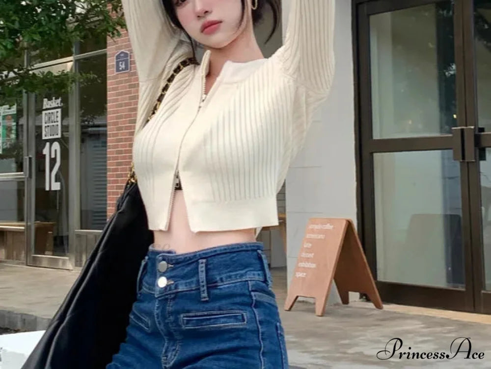 Dual-Headed Zipper Premium Knitted Cardigan Jacket