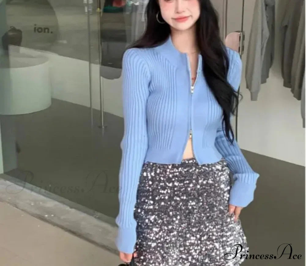 Dual-Headed Zipper Premium Knitted Cardigan Jacket