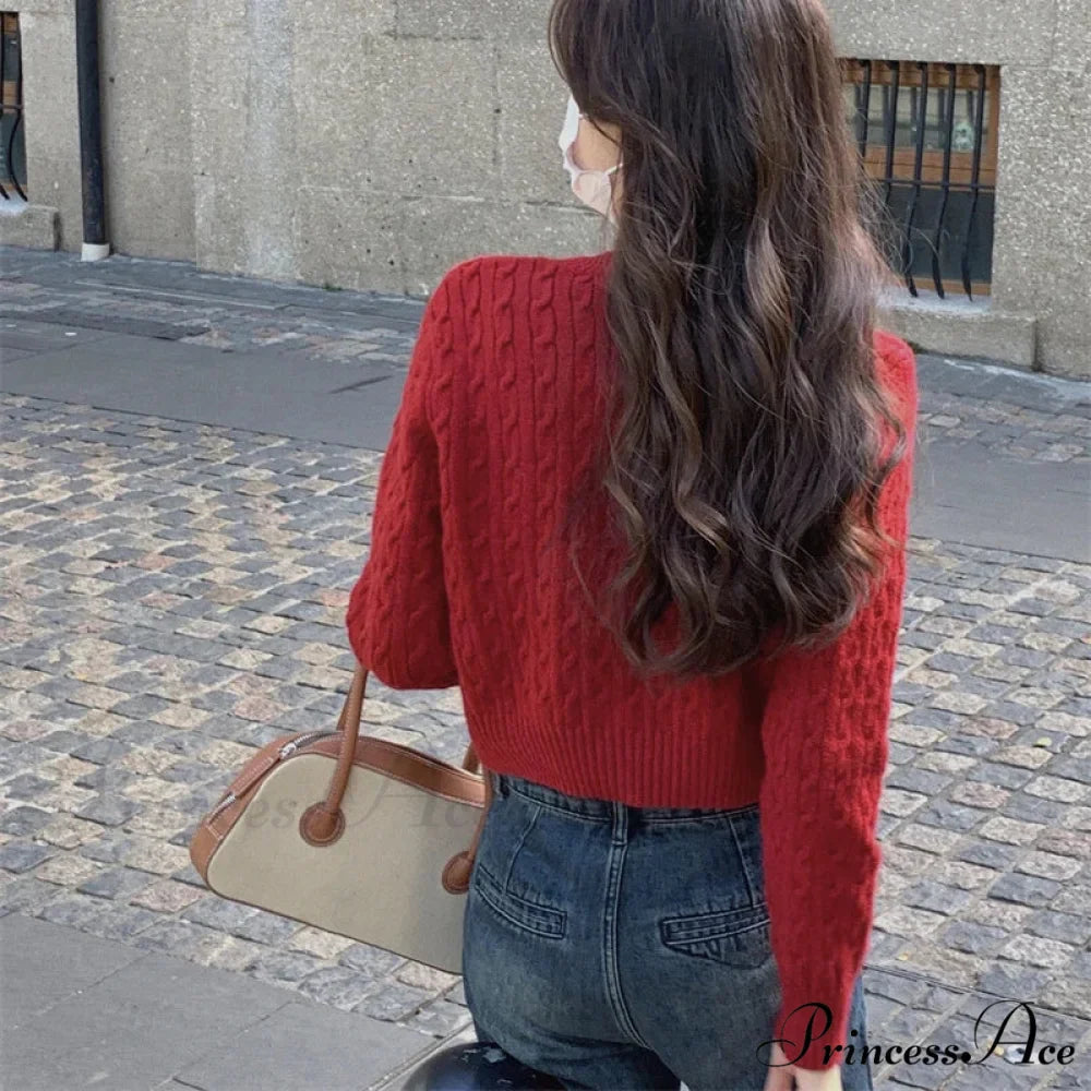 Durable Circular Neck Unfastened 2000s Fashion Knitted Cardigan