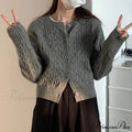 Durable Circular Neck Unfastened 2000s Fashion Knitted Cardigan