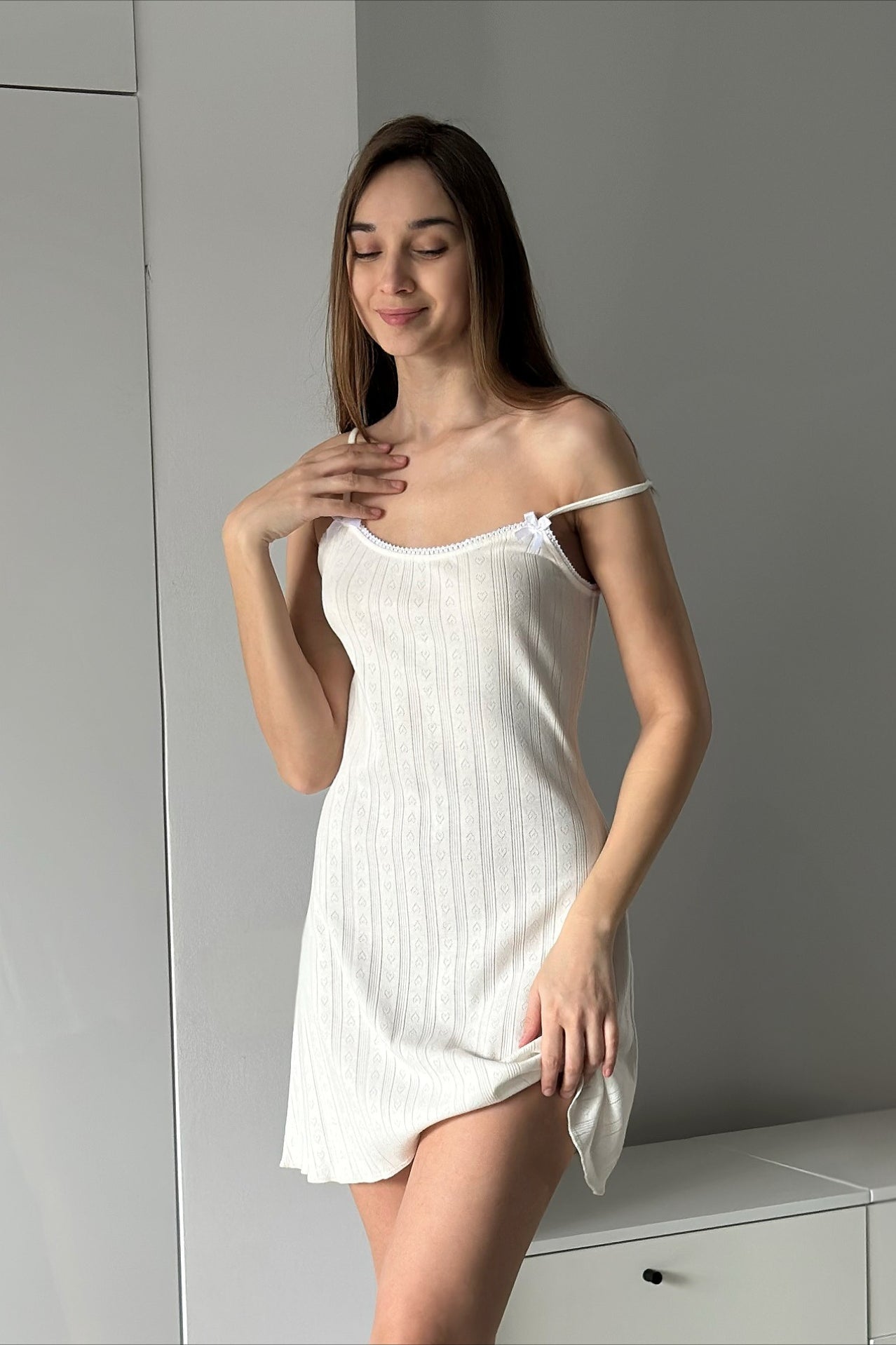 Casual Knit Jacquard Cami Mini Dress