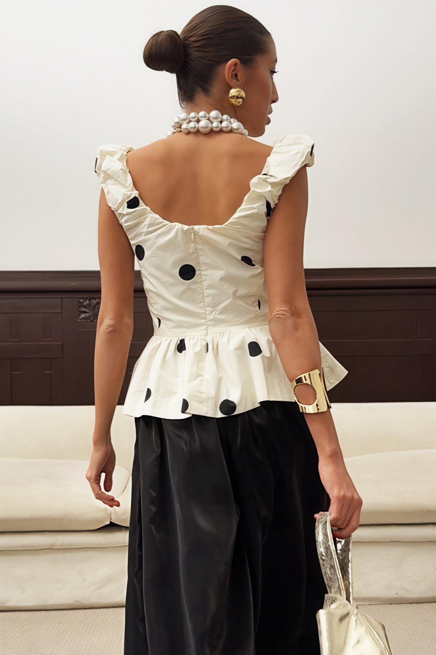 Vintage Polka Dot Elegant Basic Cami Top