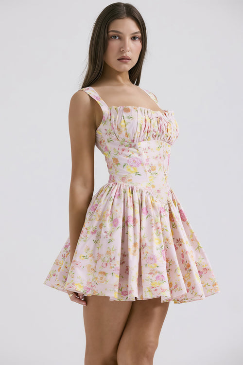 Floral Cami Ballet Puff Mini Dress