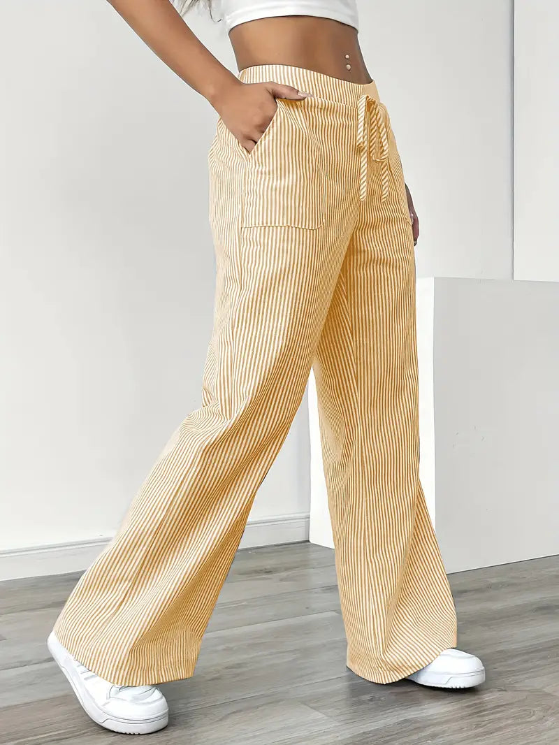 Nina - Elegant Striped Pant With Pockets