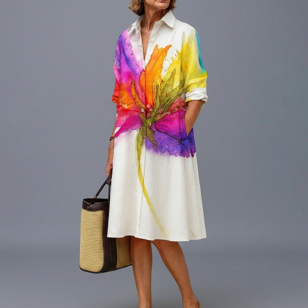 Dorisa | Luxe Midi Dress For Effortless Summer Comfort