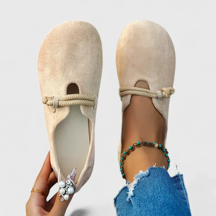 Suede Rope Tie Flat Casual Loafer